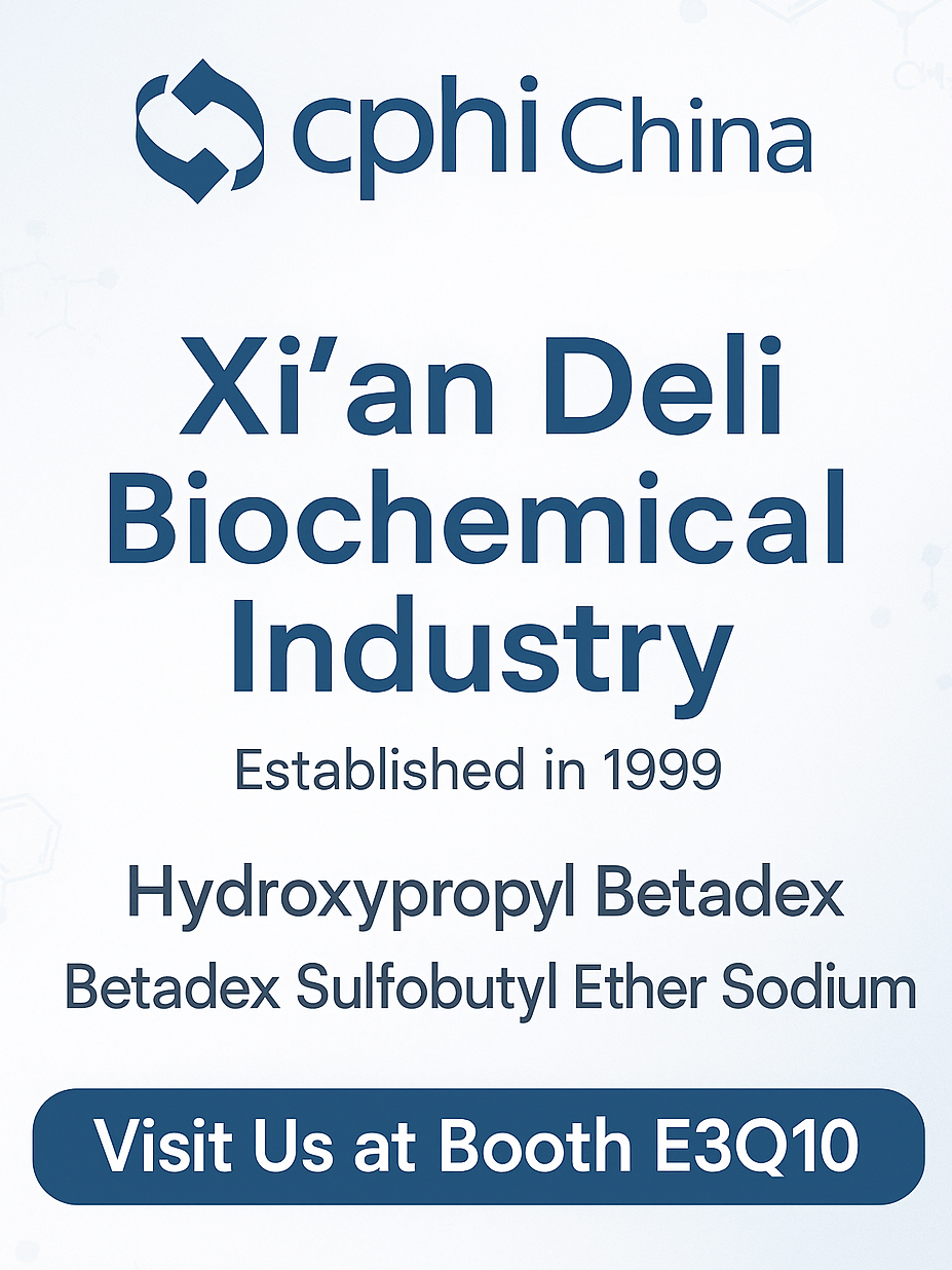 CPHI China 2025 Preview: Hydroxypropyl Betadex og Sulfobutyl Ether Sodium Solutions tager midten af ​​scenen på Xi’an Deli's Booth E3Q10