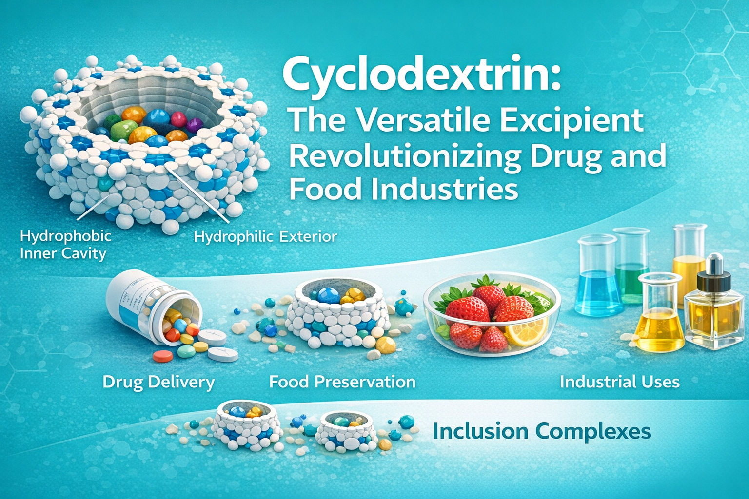 Cyclodextrin: Det alsidige hjælpestof, der revolutionerer lægemiddel- og fødevareindustrien